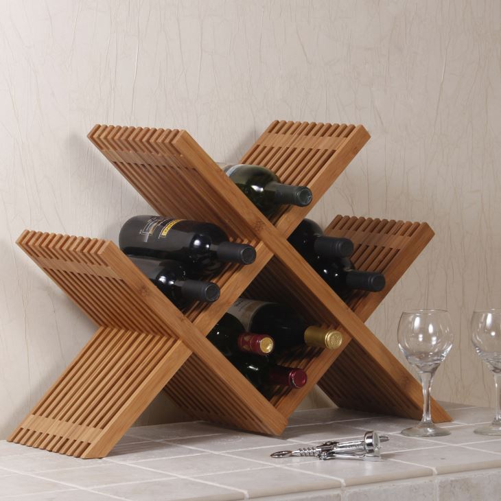 Bamboo Crafts For Red Wine Bottle Storage Of Bamboo Rack